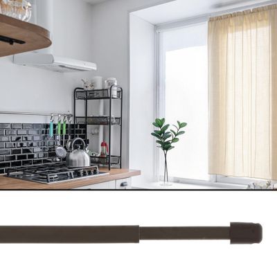 Tringle de vitrage plate extensible en métal de 50 à 80 cm Finition Marron par 2 - MOBOIS