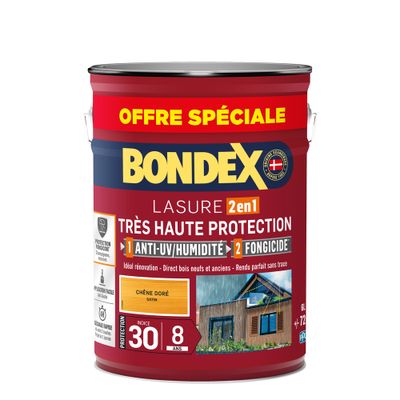 Lasure très haute protection 8 ans chêne doré format spécial 6 L - BONDEX