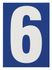 Plaque chiffre 6 adhésive 65 x 90 mm fond bleuTHIRARD