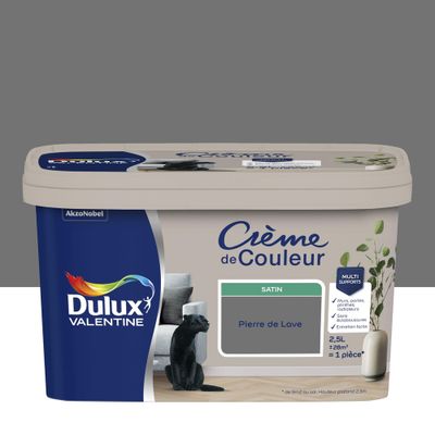 Peinture crème de couleur Pierre de Lave Satin 2,5 L - DULUX VALENTINE