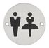 Plaque signalétique à visser Wc mixte diamètre 76 mm THIRARD