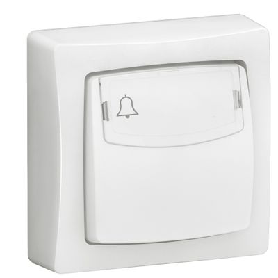 Bouton poussoir avec porte-étiquette en saillie Blanc - Les apparents LEGRAND