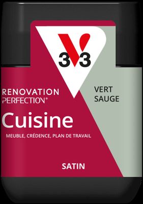 Peinture de rénovation pour cuisine vert sauge finition satinée 75 ml - V33