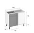 Caisson cuisine bas angle blanc L 100 x H 70 x P 56 cm OFITRES