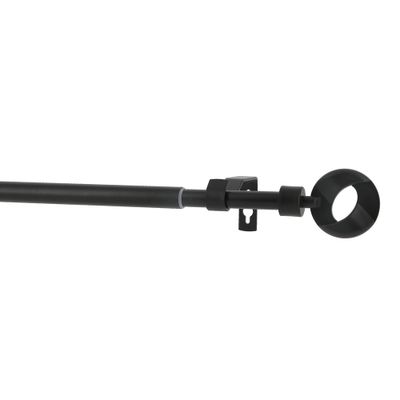 Kit tringle à rideaux extensible en métal de 1.20 à 2.10 m diam 13 à 16 mm Finition Noir mat - MOBOIS