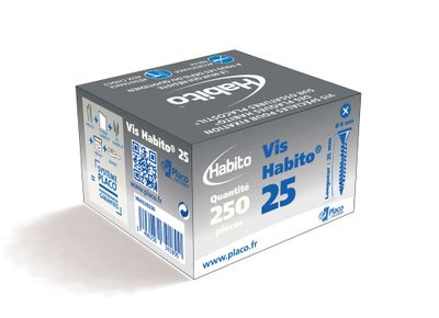 Vis pour plaque Habito longueur 25 mm par 250 PLACO