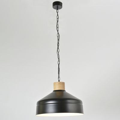 Suspension industrielle en métal noir E27 60W Ø45 cm CLAYTON - COREP