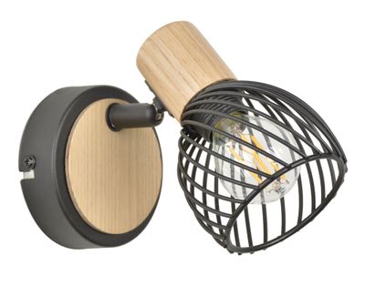 Spot E14 Kento noir et bois 25W - COREP