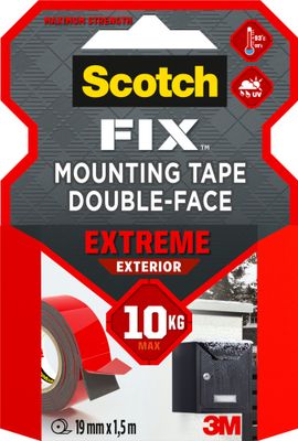 Ruban adhésif double face extérieur Scotch-FIX Extreme 1,5 m x 19 mm noir 10 kg - SCOTCH