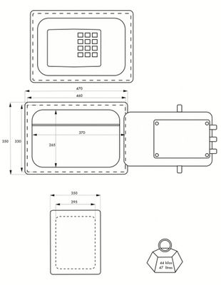 Coffre-fort à poser Rambures3 à combinaison 47 x 35 x 35 cm 5 pênes THIRARD