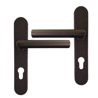 Poignées de porte sur plaques à cylindre double entraxe Edison noir ALPERTEC