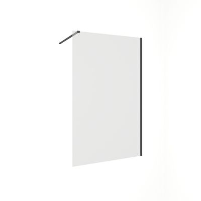 Paroi de douche à l'italienne 120x200 cm profilé noir verre transparent 8 mm Signature - OCEA