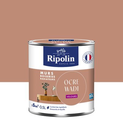 Peinture murs, boiseries et radiateurs ocre wadi velours 0,5 L - RIPOLIN