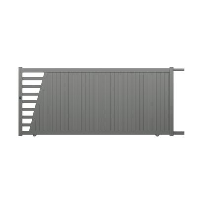 Portail coulissant aluminium PIVOINE l.3,60 x H.1,60 m gris alu livraison directe domicile GARDEN GATE