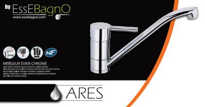 Mitigeur d'évier Ares chromé NF C2 ESSEBAGNO