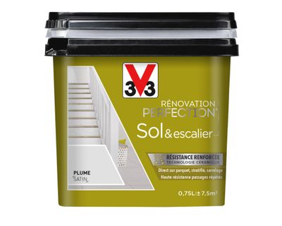 Peinture de rénovation sol et escalier finition satinée plume 0,75 L - V33