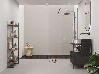 Carrelage sol intérieur grès émaillé effet mat blanc ép 8 mm 45 x 45 cm CERPA