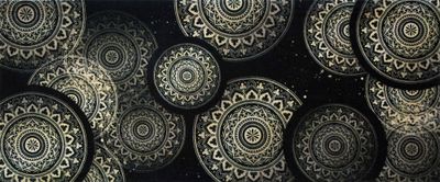 Tapis BOSTON "MANDALA NOIR" - 50x120cm - Ep.5mm ID HOME