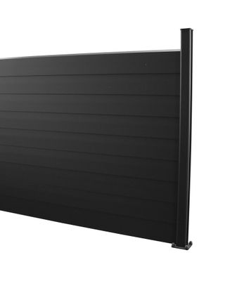 Lot 4 lames de clôture aluminium claire voie gris texturé EvoluH 21 - 21 x 145 x 2000 mm - DEBARGE