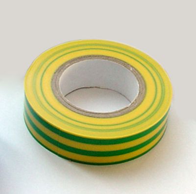 Ruban isolant électrique 15mmx10m vert/jaune