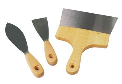 Couteaux à enduire avec manche en bois par 3 - JP OUTILLAGE