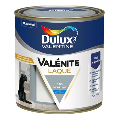 Peinture Boiseries Laque Acrylique Valénite Mat Gris de Brume 0,5 L  - DULUX VALENTINE