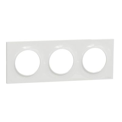 Plaque de finition 3 postes blanc - Odace 2011 Styl SCHNEIDER ELECTRIC