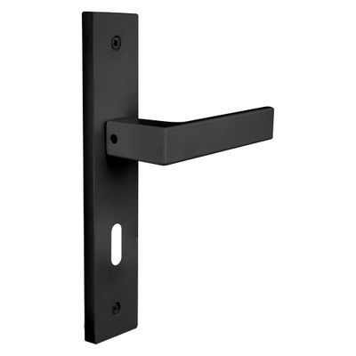 Poignées de porte sur plaques à clé Loft noir mat ALPERTEC