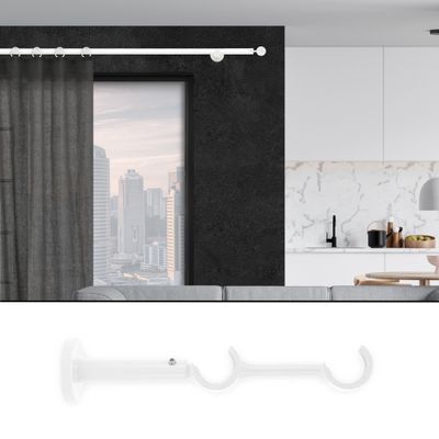 Support ouvert double extensible en métal diam 28 mm Finition Blanc brillant par 2 - MOBOIS