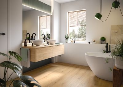 Sol stratifié décor chêne PREDAIA miel ép 8 mm 19,3 x 129,2 cm AC4 compatible pièce humide 1,99m²/pqt EGGER