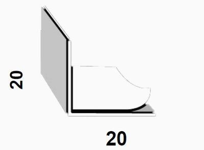 CORNIERE EGALE BLANC ROULEAU PVC ADHESIF 20 X 20 X 0,4 MM 2,60 M CQFD