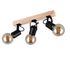 Réglette 3 spots E27 Lynar noir et bois 3x10W - REALITY