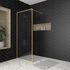 Paroi de douche latérale fixe 90x200 cm profilé or verre transparent 6 mm Golden Edge - AURLANE