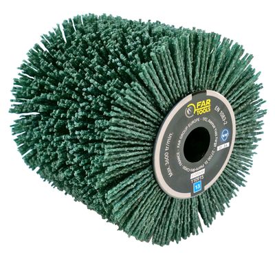Brosse abrasive nylon vert grain 36 de 120 mm de diamètre FARTOOLS
