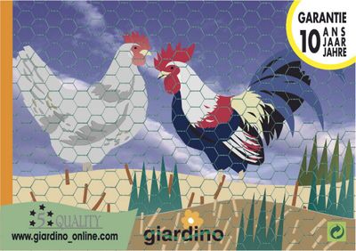 Grillage triple torsion en acier galvanisé vert 1 x 10 m maille hexagonal GIARDINO