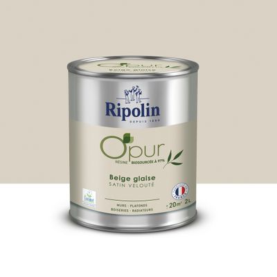 Peinture O'PUR Satin BEIGE GLAISE 2 L - RIPOLIN
