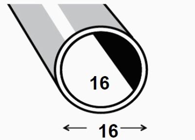TUBE ROND ALU BRUT 16X1MM 1M CQFD