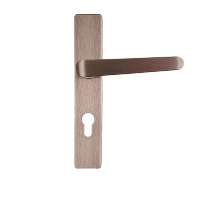 Poignées de porte sur plaques à cylindre double entraxe Célio nickel mat ALPERTEC