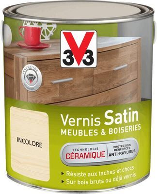 Vernis satin meubles et boiseries incolore 2,5 l V33