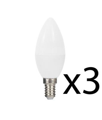 Ampoules LED E14 flamme 4,9W = 470 lumens blanc chaud par 3 - ARLUX