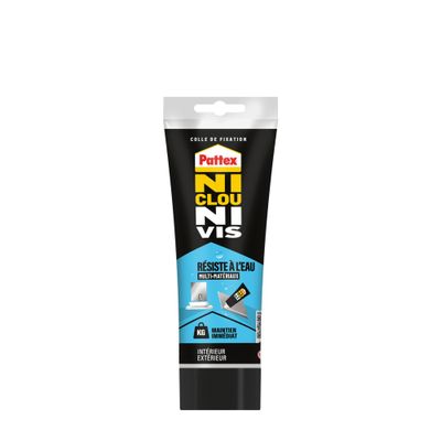 Mastic colle de fixation Ni Clou Ni Vis Multi Matériaux résistant à l'eau blanc tube 334 g - PATTEX