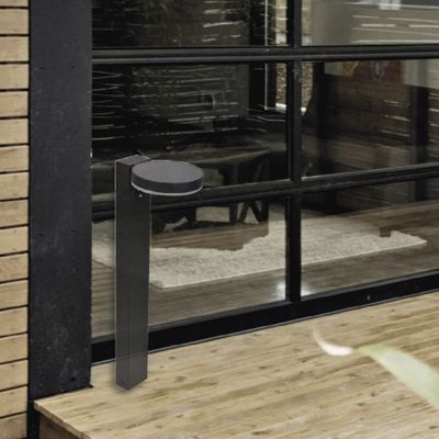 Borne extérieur solaire LED 60cm détecteur de mouvements Halo noir IP44 500 lumens blanc chaud - COREP