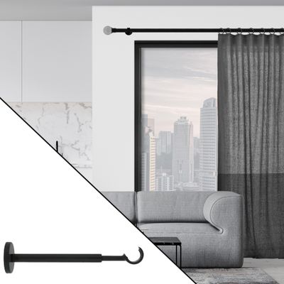 Support ouvert extensible en métal diam 20 mm Finition Noir mat - MOBOIS