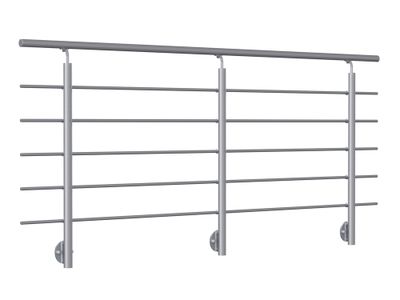 Garde-corps New Rondo - Aluminium anodisé - L 2,50 m - Pose latérale - SOGEM