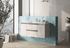 Caisson de salle de bains Thana 2 tiroirs 2 portes L120 x H55 x P45 cm panneau de particules blanc