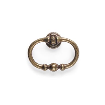 Anneau de meuble ovale style vieux laiton diamètre 66 mm REI