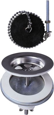 Bonde à plateau Ø60 mm pour évier 2 bacs - WIRQUIN