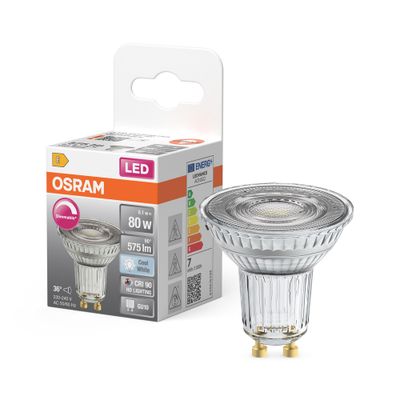 Ampoule LED spot variable  GU10 8.3W = 575 lumens blanc neutre OSRAM