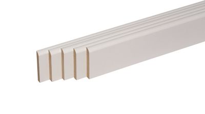 Plinthe bois MDF revêtue blanche - Ép.9 x l.95 mm - L.2.00 m - Lot de 5 - AJ TIMBER
