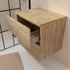 Meuble de salle de bains suspendu 2 tiroirs + plan de travail 60 cm chêne naturel Timber - AURLANE